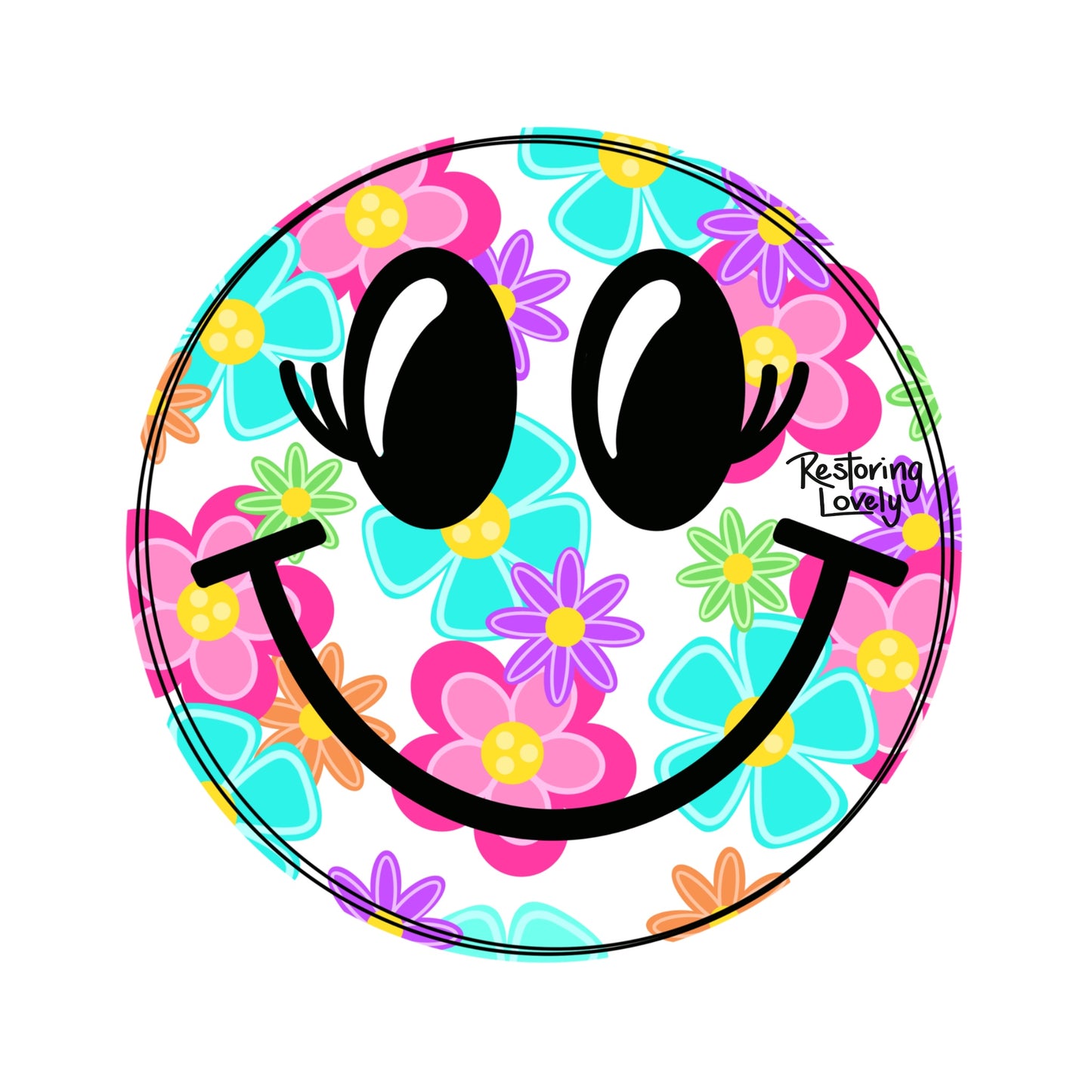 Floral Smiley Face (RL109)