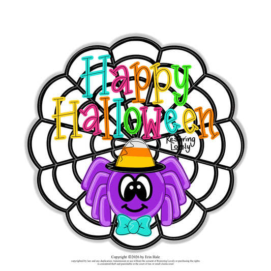 3D Happy Halloween Spider Web (RL218-3D)