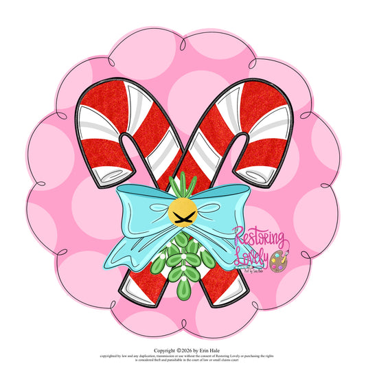 Candy Cane Scallop Ornament (RL231-O)