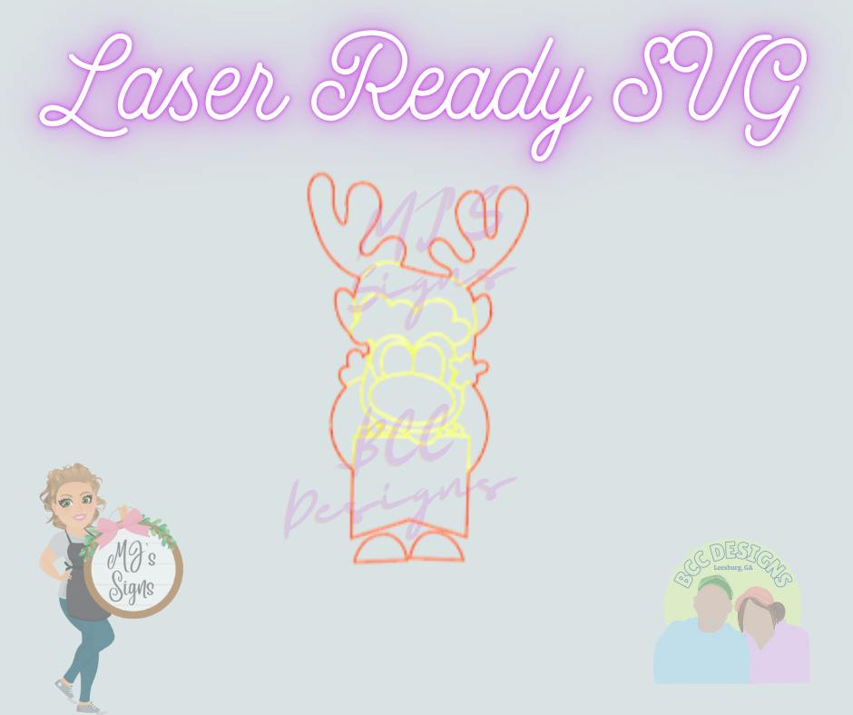 Banner Reindeer - Laser Ready SVG