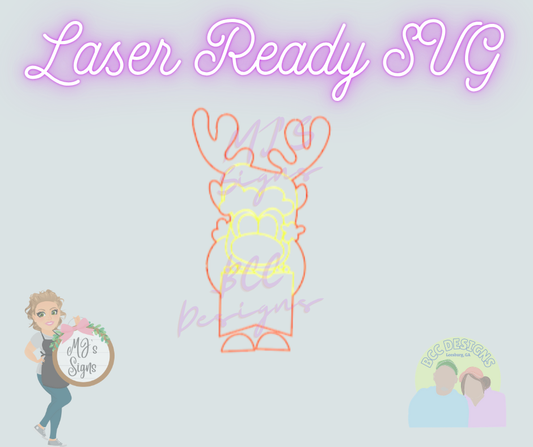 Banner Reindeer - Laser Ready SVG