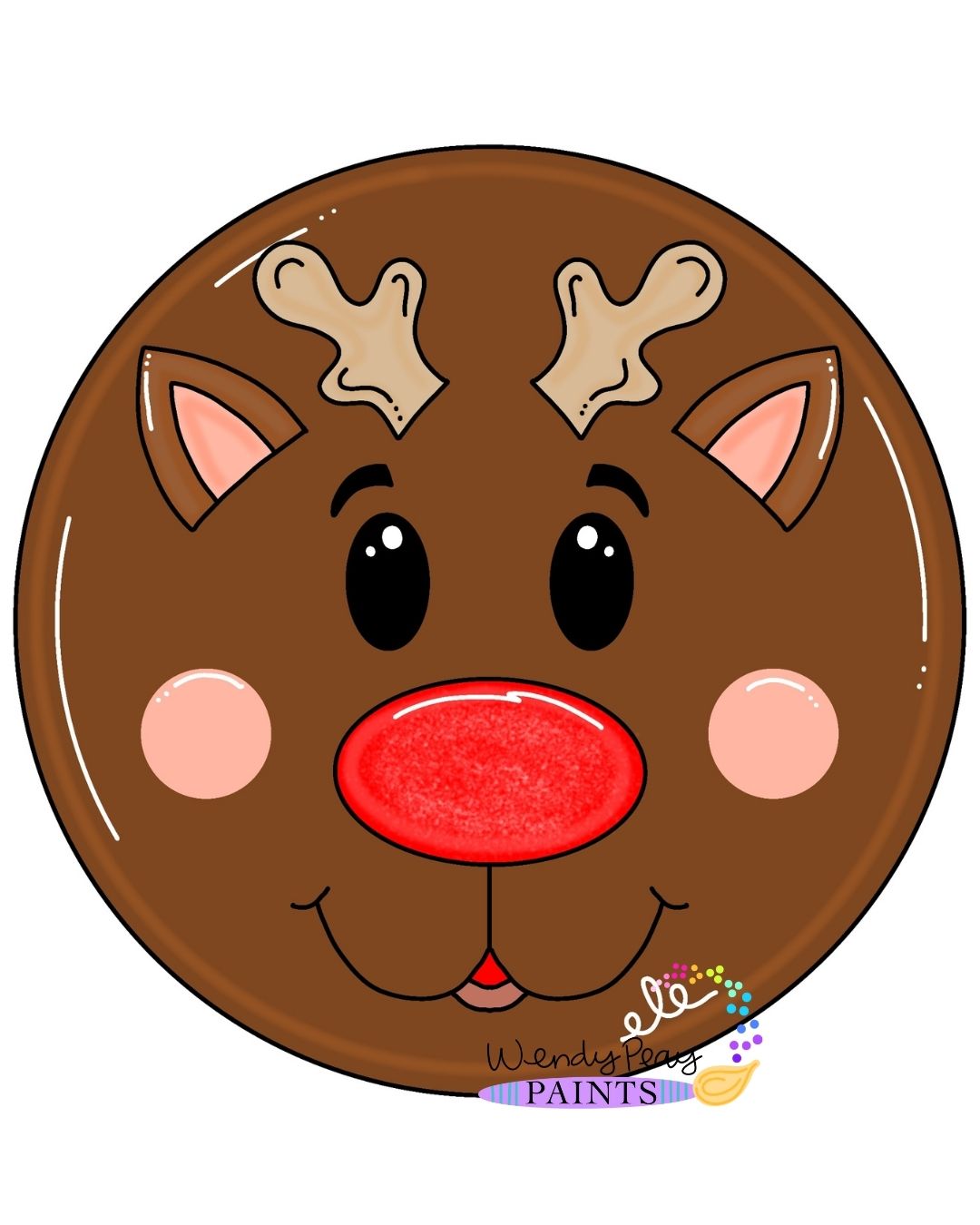 Rudolph Round Ornament (WP043-O)