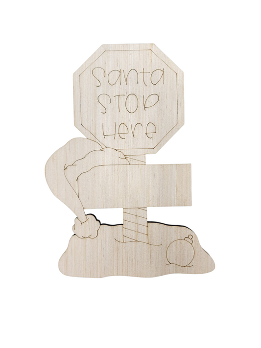 Santa Stop Here Sign (PC050O)