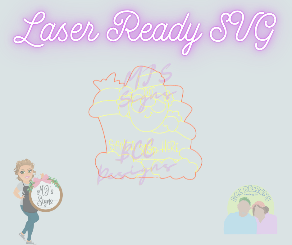 Santa Stop Here Sleigh - Laser Ready SVG