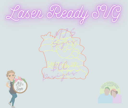 Santa Stop Here Sleigh - Laser Ready SVG