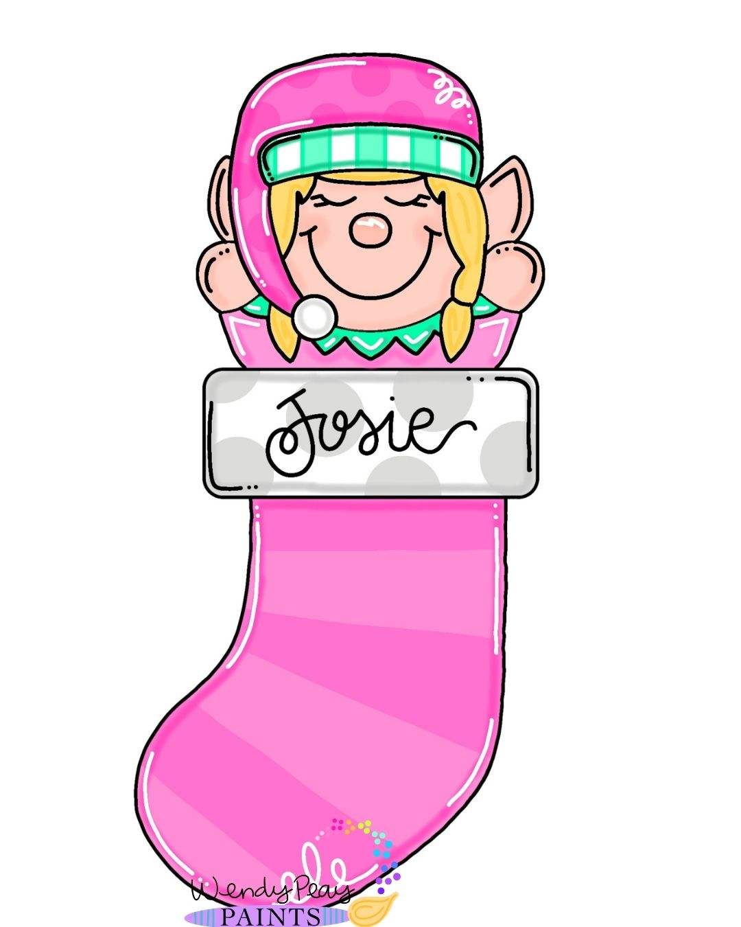 Girl Elf Stocking (WP040)