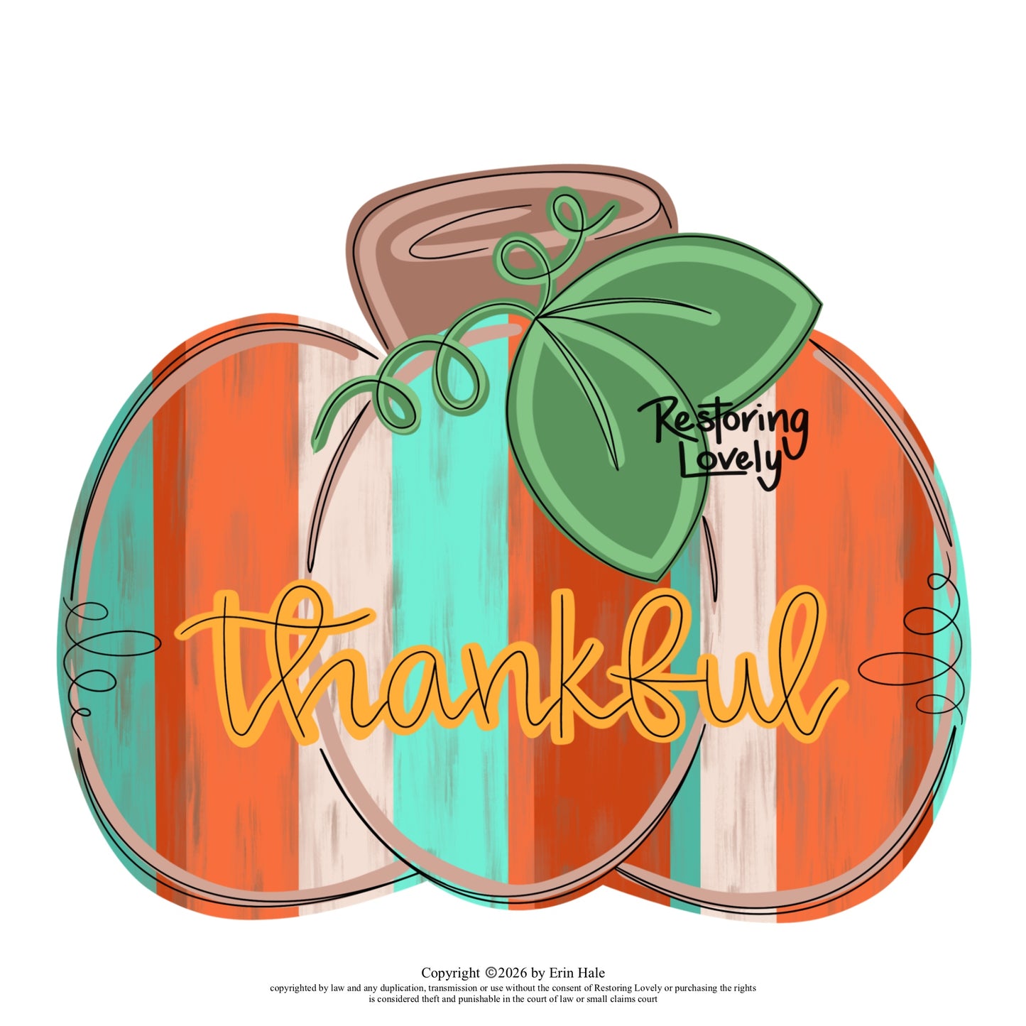 3D Thankful Pumpkin (RL227)
