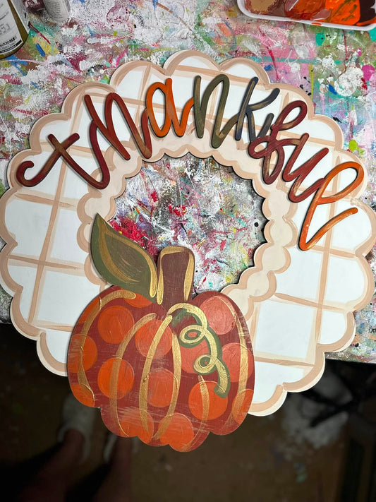 3D Pumpkin Thankful Scallop Round (HC278-3D)
