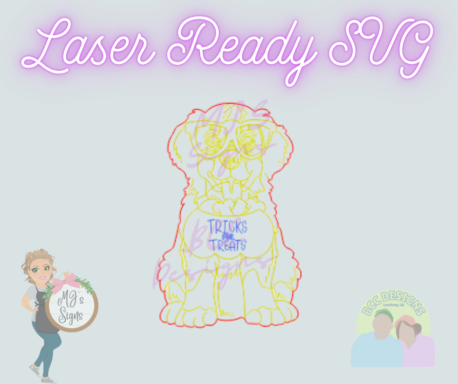 Tricks For Treats Saint Bernard - Laser Ready SVG