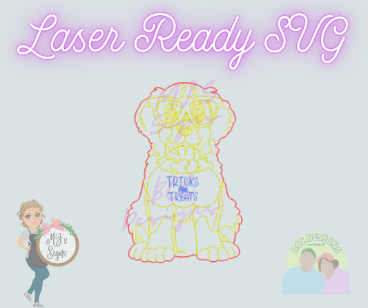 Tricks For Treats Saint Bernard - Laser Ready SVG