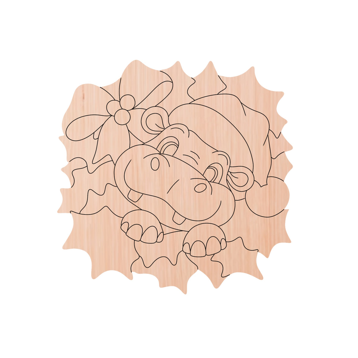 Hippo Christmas Wreath (KW220)