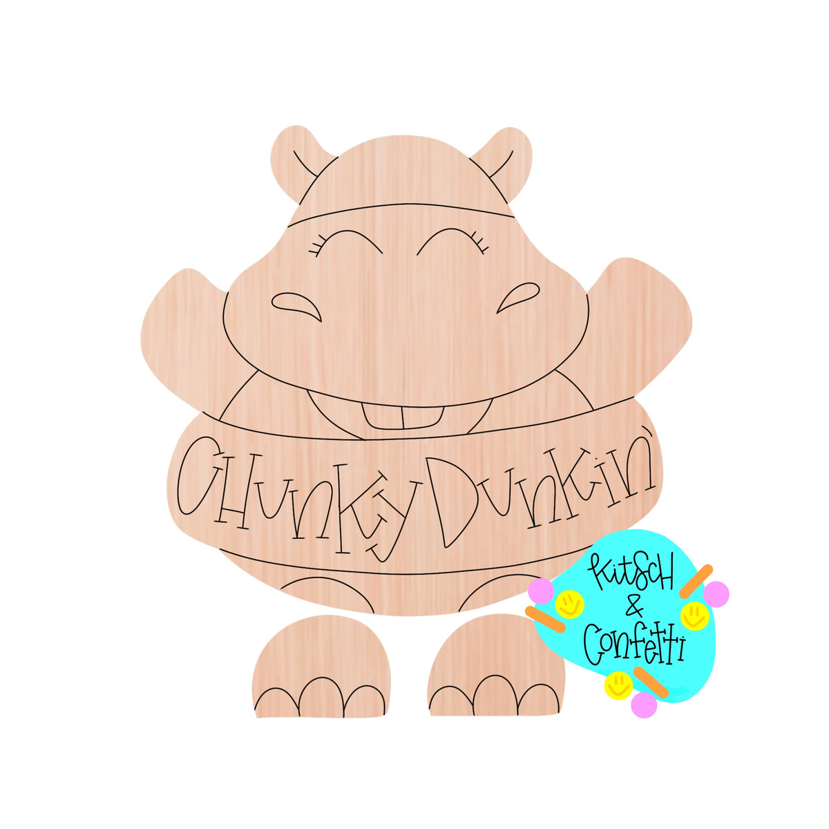 Ribbon Leg Chunky Dunkin Hippo (KC351)