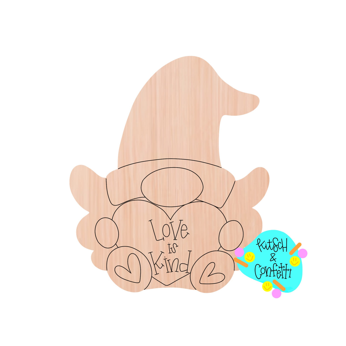 Valentines Day Gnome With Hearts (KC389)