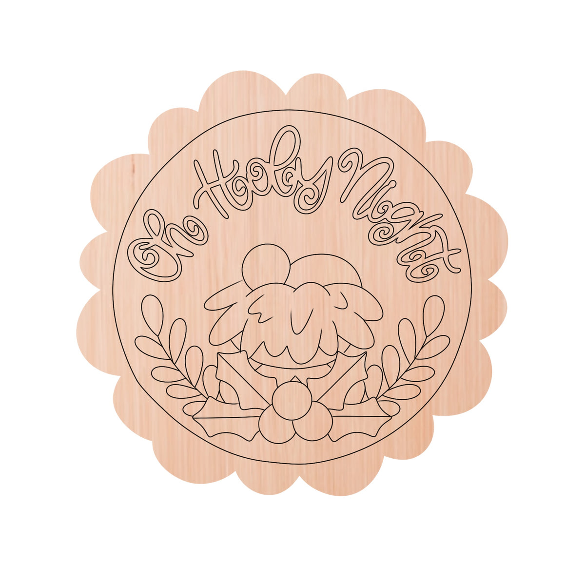Oh Holy Night Scallop Round (AB229)