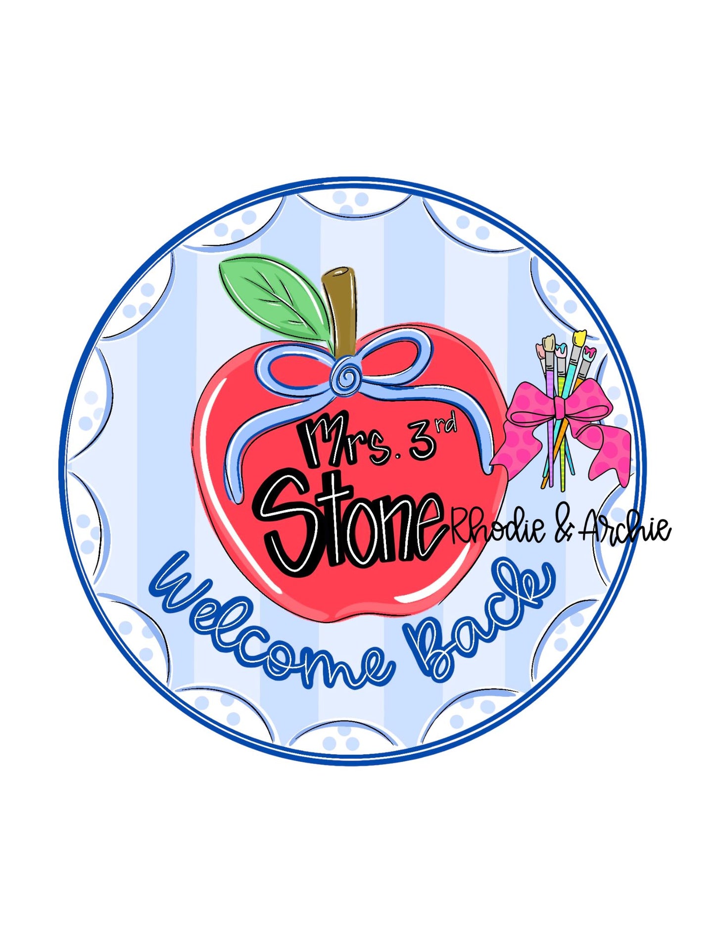 3D Welcome Back Teacher Round (RA179-3D)