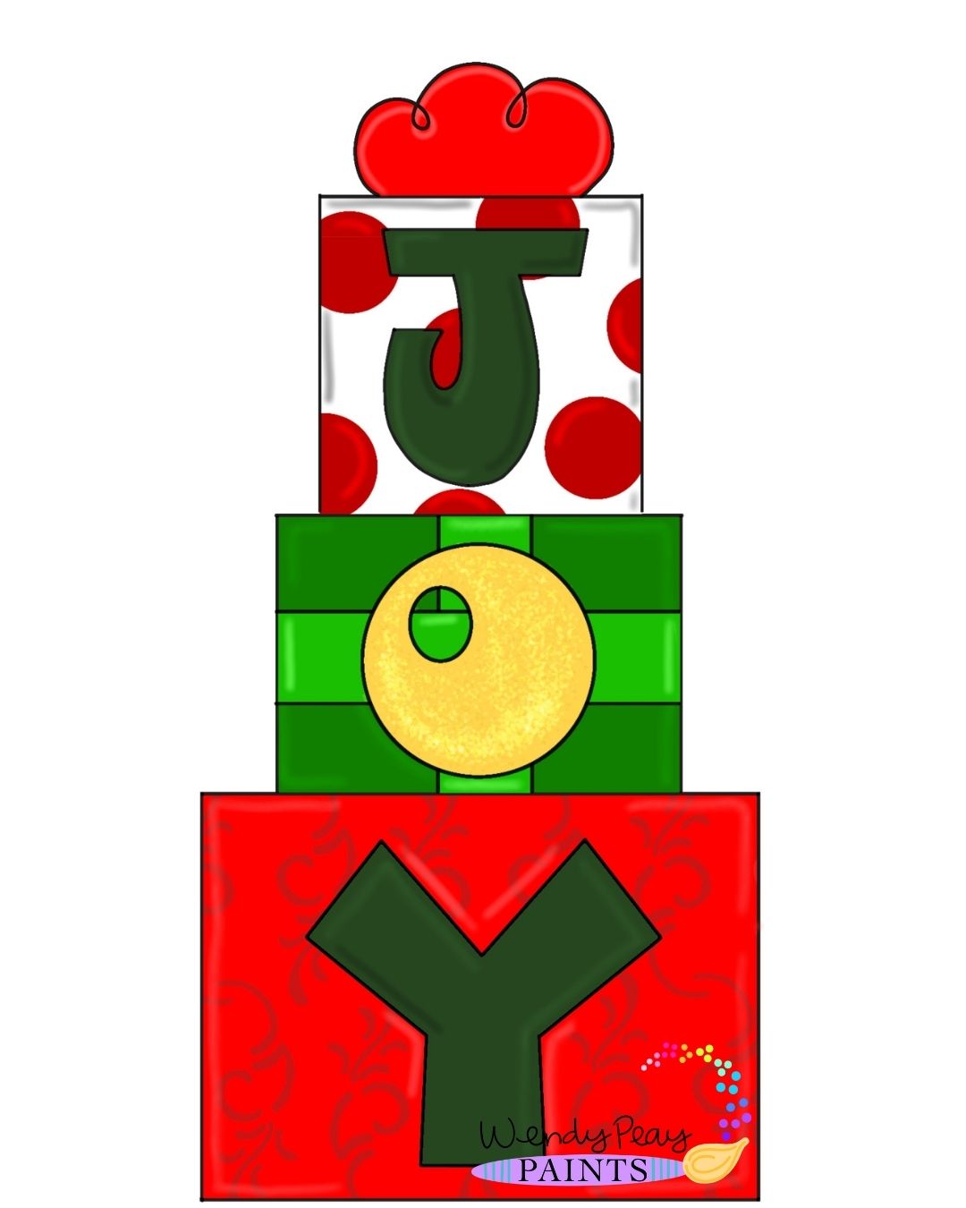 Joy Gift Stack ornament (WP010-O)