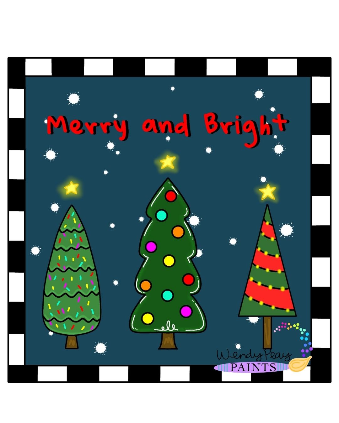 Merry & Bright Square Ornament (WP035-O)