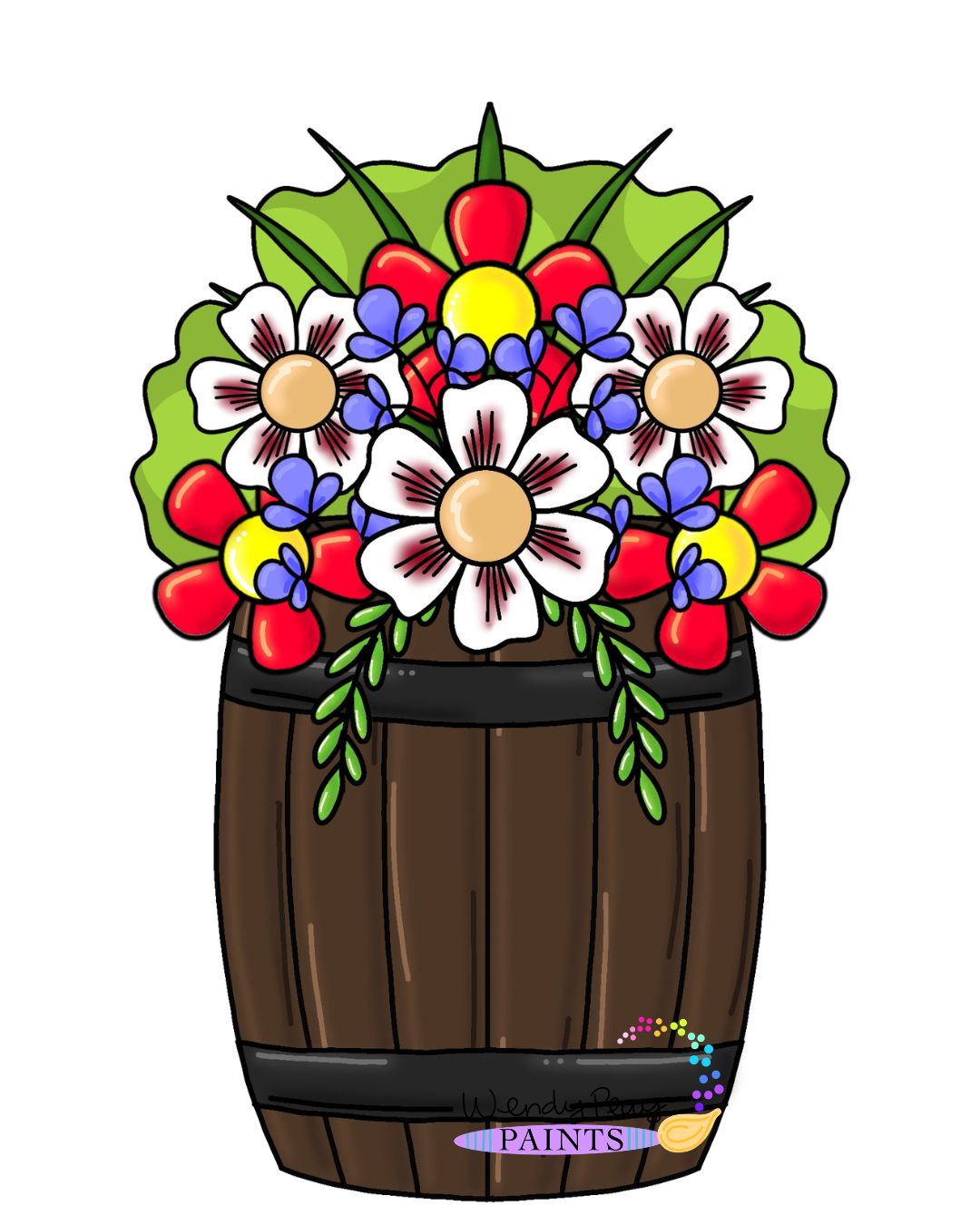 Whiskey Barrel Flowers (WP090)