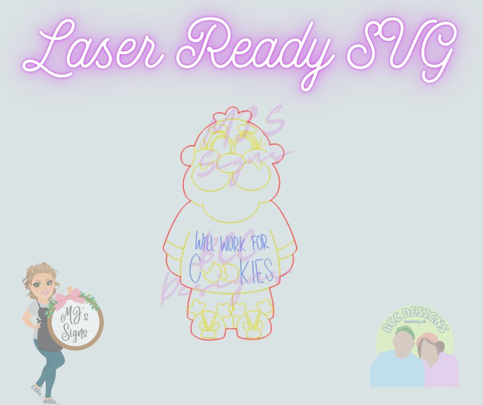 Will Work For Cookies Santa - Laser Ready SVG