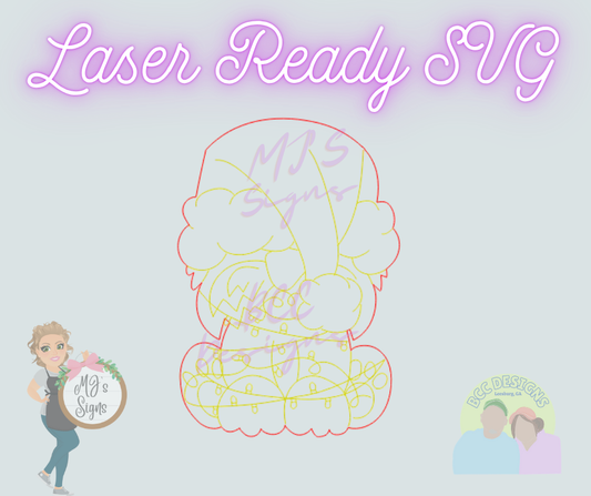 Christmas Lights Yorkie - Laser Ready SVG