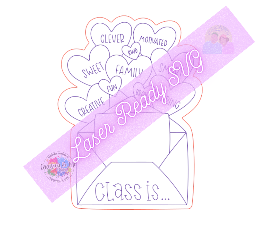 Classroom Conversation Hearts - Laser Ready SVG
