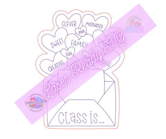 Classroom Conversation Hearts - Laser Ready SVG