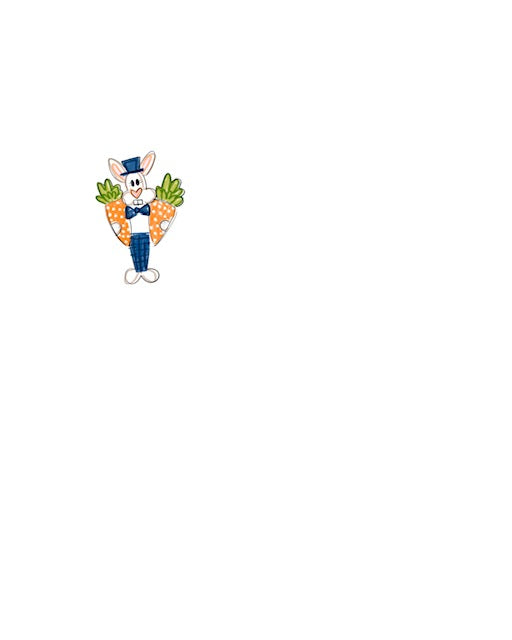 Bunny Holding Carrots (HC244)
