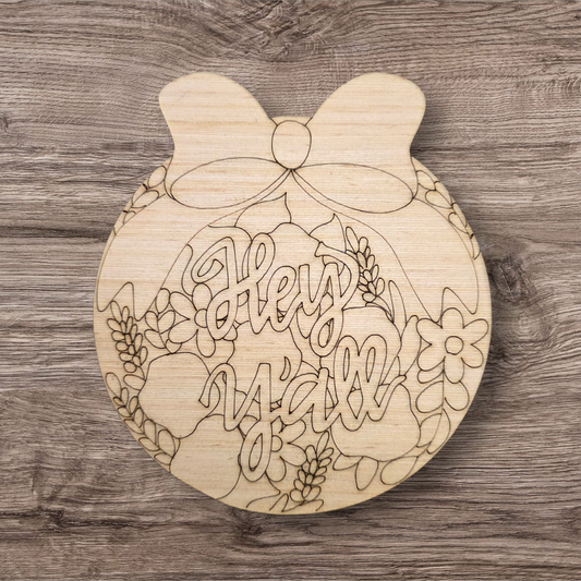 Hey Yall Floral Bow Round (RA165)