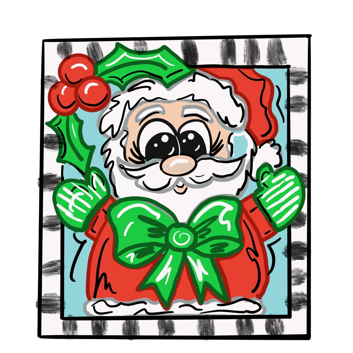 Santa Square Ornament (DD034O)